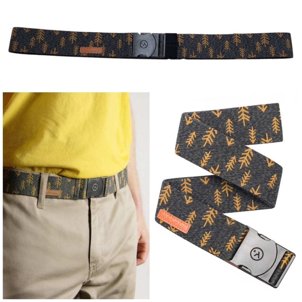 Arcade Ranger Belt Mens One Size Gray With Moss Green Trees | Gorpcore Hiking